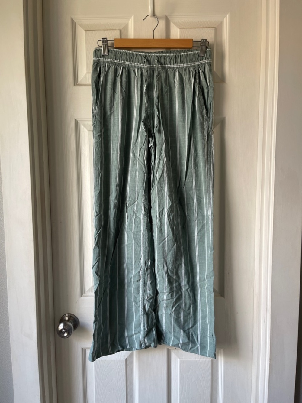 Auden Sage Green Pinstripe Lounge Pants